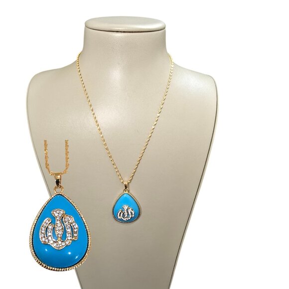 HDI Women's 18K Gold Plated Turquoise Pendant Necklace NWOT Signed - Picture 1 of 5